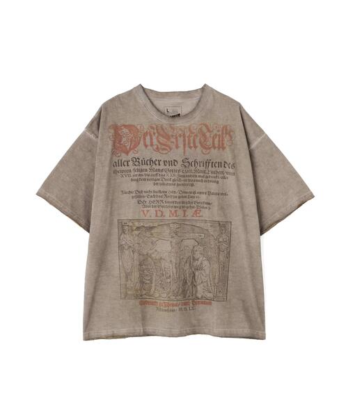 DANKE SCHON(ダンケシェーン)の「DankeSchon/ダンケシェーン/SPRAY BURN S/S TEE BIBLE(Tシャツ/カットソー・メンズ・グレー・L/M)」の1枚目の写真