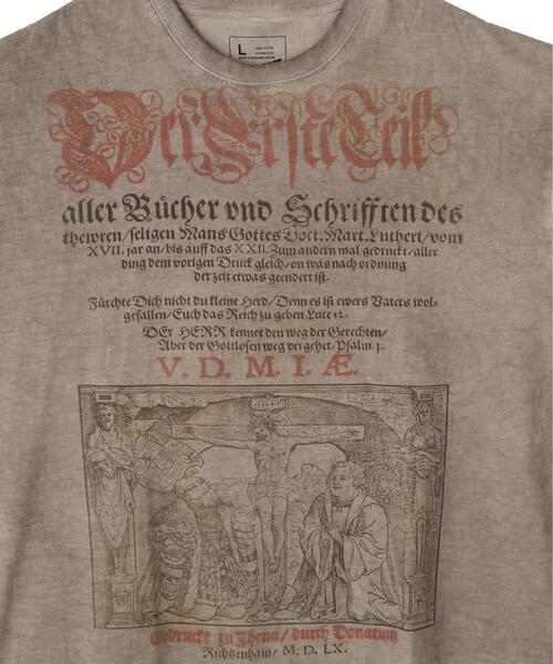 DANKE SCHON(ダンケシェーン)の「DankeSchon/ダンケシェーン/SPRAY BURN S/S TEE BIBLE(Tシャツ/カットソー・メンズ・グレー・L/M)」の4枚目の写真