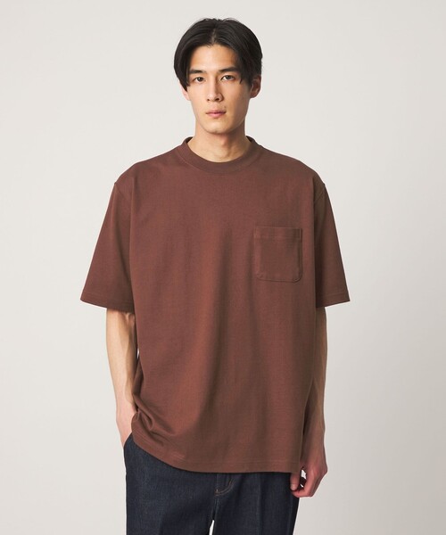 LOOPWHEELER（ループウィラー）の「＜LOOPWHEELER x LOWERCASE for UNITED ARROWS＞ヘヴィウェイト ポケットTシャツ（Tシャツ/カットソー・メンズ・ライトピンク/ブラック/ダークブラウン/ホワイト・M/S/L/XL）」の4枚目の写真
