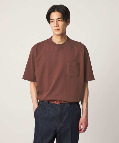 LOOPWHEELER（ループウィラー）の「＜LOOPWHEELER x LOWERCASE for UNITED ARROWS＞ヘヴィウェイト ポケットTシャツ（Tシャツ/カットソー・メンズ・ライトピンク/ブラック/ダークブラウン/ホワイト・M/S/L/XL）」の17枚目の写真