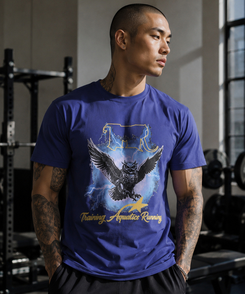 GLACK(グラック)の「GTTAR004 ミケニックアウル半袖Tシャツ (ブルー)(Tシャツ/カットソー・レディース・その他・MEDIUM/LARGE)」の1枚目の写真