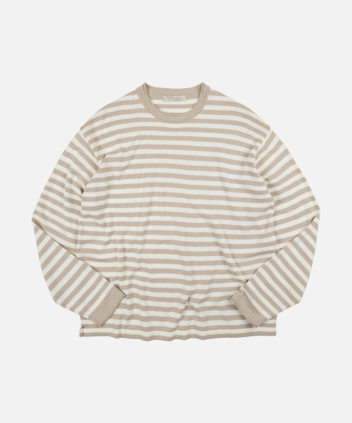 FRIZMWORKS(フリズムワークス)の「STRIPE KNIT LONG SLEEVE _ BEIGE(ニット/セーター・メンズ・その他・SMALL/MEDIUM/LARGE/X-LARGE)」の1枚目の写真