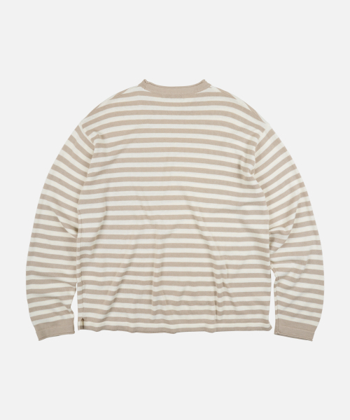 FRIZMWORKS(フリズムワークス)の「STRIPE KNIT LONG SLEEVE _ BEIGE(ニット/セーター・メンズ・その他・SMALL/MEDIUM/LARGE/X-LARGE)」の2枚目の写真
