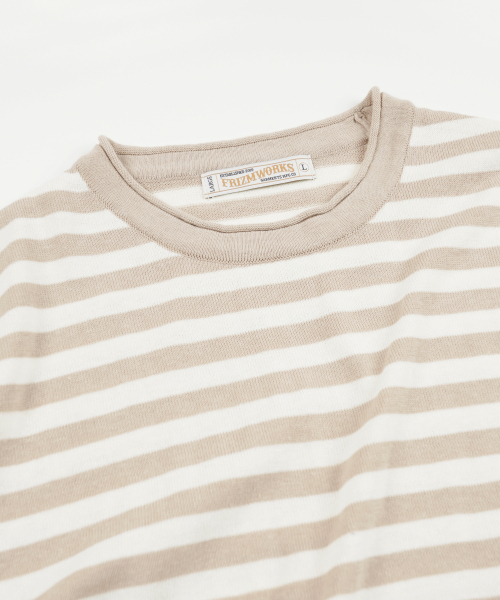 FRIZMWORKS(フリズムワークス)の「STRIPE KNIT LONG SLEEVE _ BEIGE(ニット/セーター・メンズ・その他・SMALL/MEDIUM/LARGE/X-LARGE)」の3枚目の写真