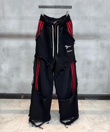 GRANCY】Rhinestone Design Layered Sweatpants / ラインストーン