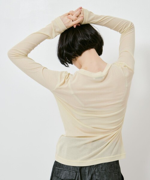 RIV NOBUHIKO(リブノブヒコ)の「【riv nobuhiko/リブノブヒコ】POSY EMBROIDERY TOP/ポピーエンブロイダリートップ(Tシャツ/カットソー・レディース・イエロー・2)」の10枚目の写真