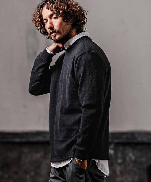 CAMBIO(カンビオ)の「mlt5713-シャギーオーバーサイズカットソー(CMB-R0229)(Tシャツ/カットソー・メンズ・グレー/ブラック/ブラウン・L/M/S)」の4枚目の写真