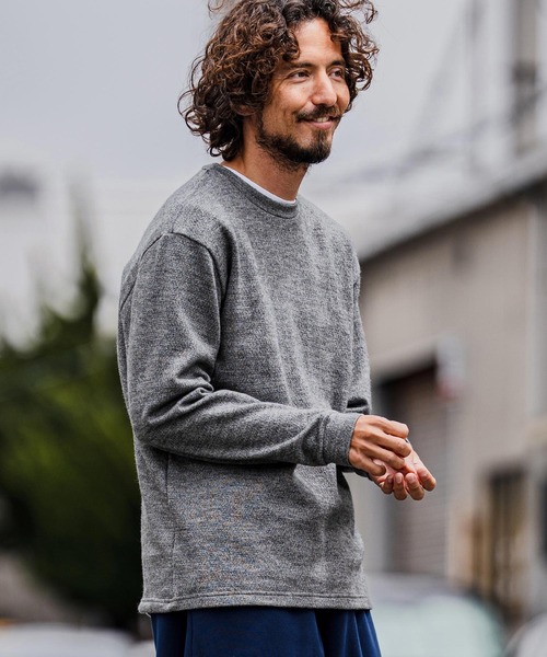 CAMBIO(カンビオ)の「mlt5713-シャギーオーバーサイズカットソー(CMB-R0229)(Tシャツ/カットソー・メンズ・グレー/ブラック/ブラウン・L/M/S)」の11枚目の写真