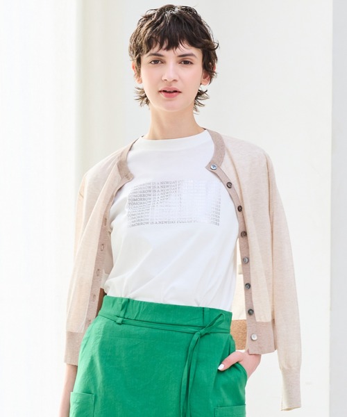 R-ISM(リズム)の「【人気アイテム・接触冷感・洗える】シルバーホイルプリントTシャツ(Tシャツ/カットソー・レディース・ホワイト・4)」の16枚目の写真