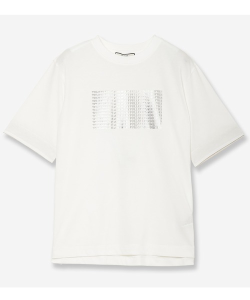 R-ISM(リズム)の「【人気アイテム・接触冷感・洗える】シルバーホイルプリントTシャツ(Tシャツ/カットソー・レディース・ホワイト・4)」の22枚目の写真