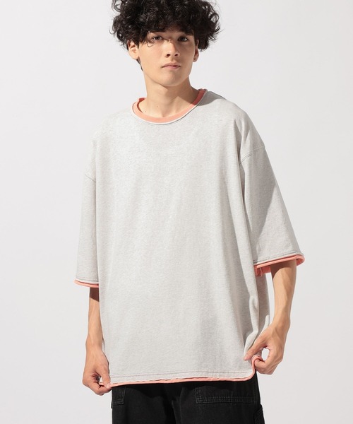 niko and...(ニコアンド)の「ルーズネックレイヤードTシャツ(Tシャツ/カットソー・メンズ・ライトグレー/オフホワイト/ブラック/レッド・LARGE/MEDIUM)」の10枚目の写真