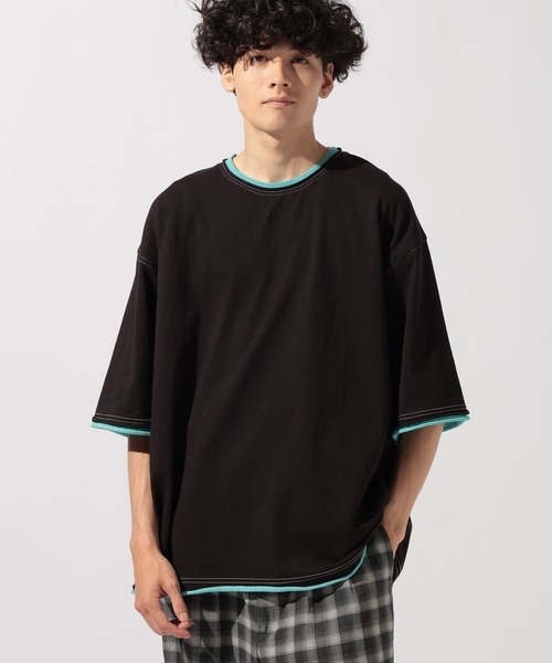 niko and...(ニコアンド)の「ルーズネックレイヤードTシャツ(Tシャツ/カットソー・メンズ・ライトグレー/オフホワイト/ブラック/レッド・LARGE/MEDIUM)」の13枚目の写真