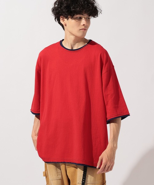 niko and...(ニコアンド)の「ルーズネックレイヤードTシャツ(Tシャツ/カットソー・メンズ・ライトグレー/オフホワイト/ブラック/レッド・LARGE/MEDIUM)」の16枚目の写真