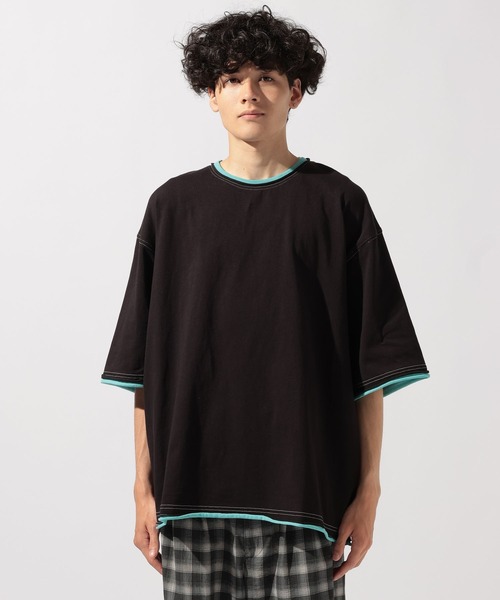 niko and...(ニコアンド)の「ルーズネックレイヤードTシャツ(Tシャツ/カットソー・メンズ・ライトグレー/オフホワイト/ブラック/レッド・LARGE/MEDIUM)」の17枚目の写真