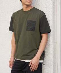 冷感異素材コンビTシャツ