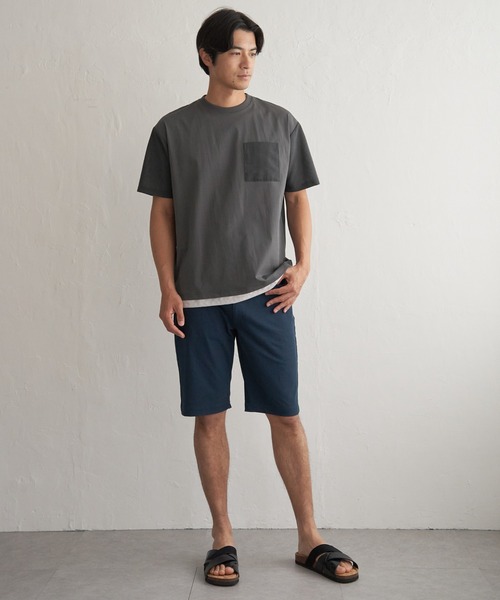 ikka(イッカ)の「冷感異素材コンビTシャツ(Tシャツ/カットソー・メンズ・カーキ/チャコール/ネイビー/ホワイト・M/L/XL/S)」の17枚目の写真