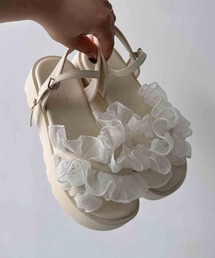 AS KNOW AS plus | シャイニーフリル厚底ストラップサンダル  AS KNOW AS plus × VIVIANコラボ　【ZOZOTOWN限定アイテム】(サンダル)