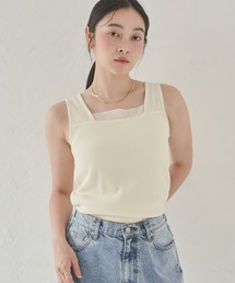 hunch | ランダムリブ チュールタンクトップ(タンクトップ)