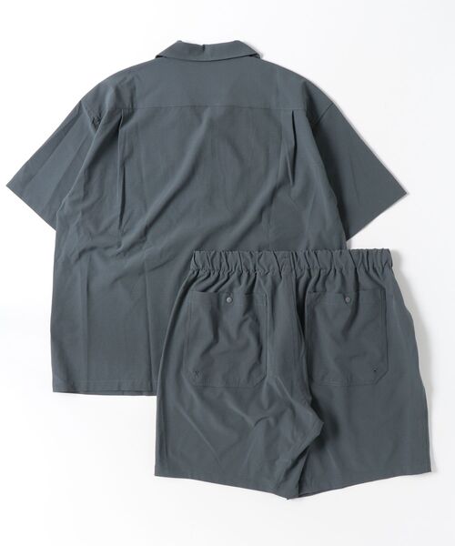FUNALIVE(ファンアライブ)の「MANYMENMANYMINDS / AIRLEAKFABRIC/半袖オープンカラーシャツ/ショートパンツ/セットアップ(セットアップ・メンズ・ブラック/チャコール・L/M)」の7枚目の写真