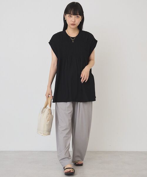 AMERICAN HOLIC(アメリカンホリック)の「【接触冷感・UVカット】シャーリングプルオーバー(Tシャツ/カットソー・レディース・ブラウン/オフホワイト/サックスブルー/ブラック・M/L)」の16枚目の写真