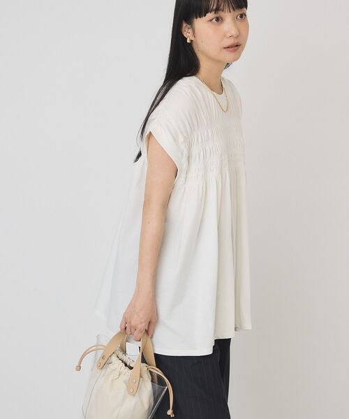 AMERICAN HOLIC(アメリカンホリック)の「【接触冷感・UVカット】シャーリングプルオーバー(Tシャツ/カットソー・レディース・ブラウン/オフホワイト/サックスブルー/ブラック・M/L)」の21枚目の写真