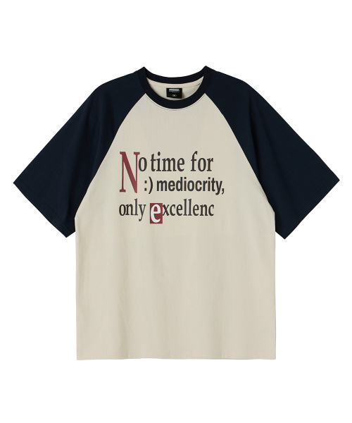 URBANAGE(アーバンエイジ)の「No time ナグラン配色オーバー半袖ネイビー(Tシャツ/カットソー・レディース・その他・MEDIUM/LARGE)」の1枚目の写真