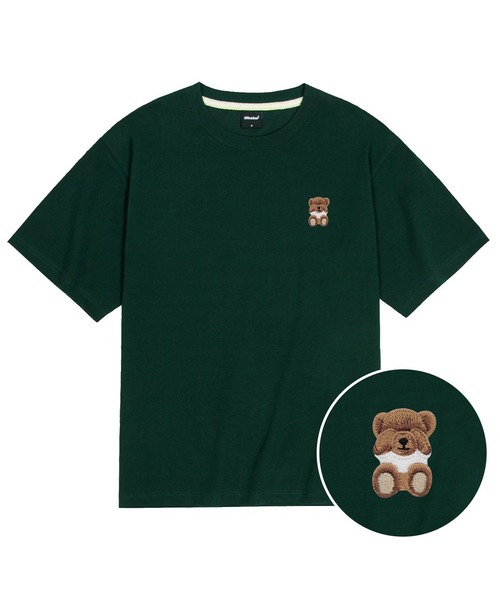 OKSTAR(オクスター)の「クールコットンオーバーサイズミニミスリーピーくま刺繍半袖Tシャツ(Tシャツ/カットソー・レディース・クリーム/ブラック/ホワイト/ダークグリーン・LARGE/MEDIUM/SMALL/X-LARGE/XX-LARGE)」の4枚目の写真
