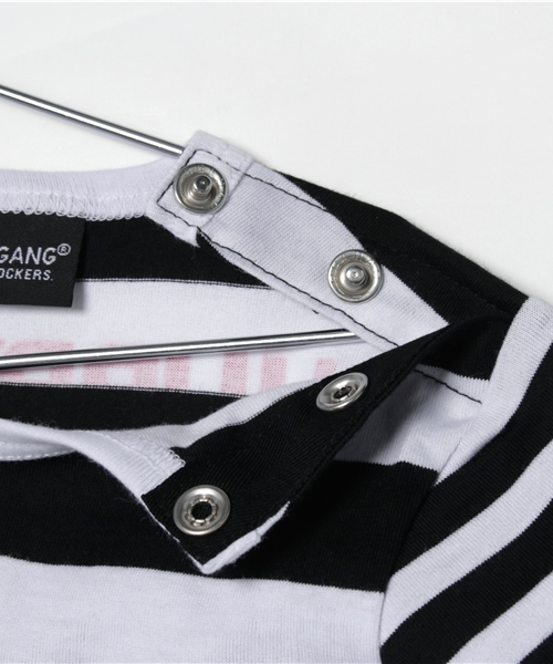 CHUBBYGANG（チャビーギャング）の「バイボーダー　5分袖Tシャツ（Tシャツ/カットソー・キッズ・ブラック/レッド・110/130/80/120/100/90）」の6枚目の写真