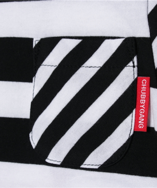 CHUBBYGANG（チャビーギャング）の「バイボーダー　5分袖Tシャツ（Tシャツ/カットソー・キッズ・ブラック/レッド・110/130/80/120/100/90）」の7枚目の写真