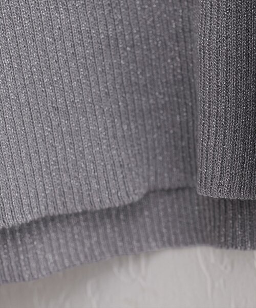 natural couture(ナチュラルクチュール)の「ラメリブ5分袖ニット(ニット/セーター・レディース・オフホワイト/グレー/ピンク/サックスブルー/パープル・FREE)」の21枚目の写真