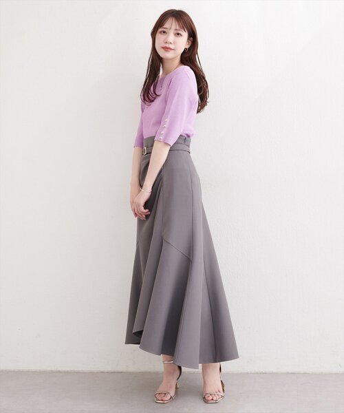 natural couture(ナチュラルクチュール)の「ラメリブ5分袖ニット(ニット/セーター・レディース・オフホワイト/グレー/ピンク/サックスブルー/パープル・FREE)」の17枚目の写真