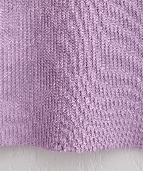 natural couture(ナチュラルクチュール)の「ラメリブ5分袖ニット(ニット/セーター・レディース・オフホワイト/グレー/ピンク/サックスブルー/パープル・FREE)」の16枚目の写真