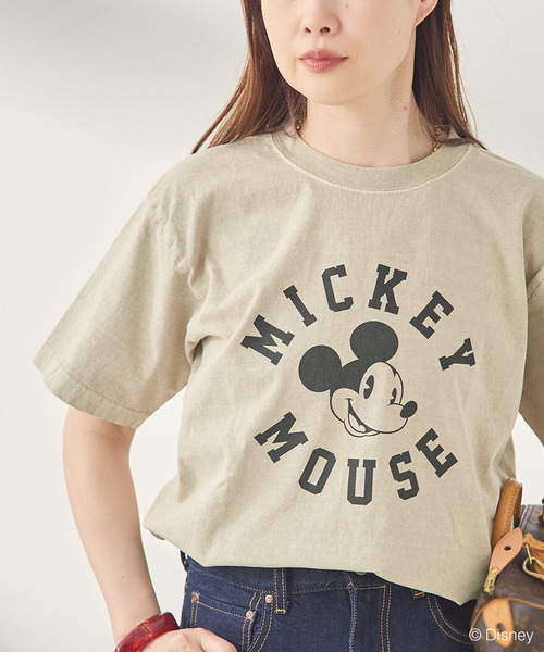journal standard L'essage(ジャーナルスタンダードレサージュ)の「《追加》【MICKEY】ピグメントTシャツ(Tシャツ/カットソー・レディース・ベージュ系その他/ホワイト・FREE)」の2枚目の写真