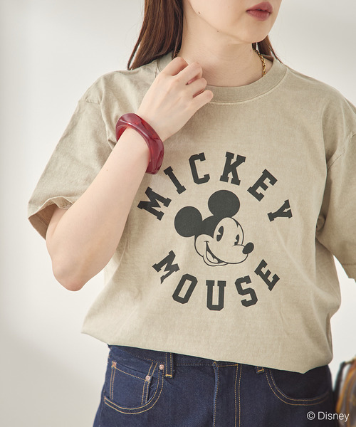 journal standard L'essage(ジャーナルスタンダードレサージュ)の「《追加》【MICKEY】ピグメントTシャツ(Tシャツ/カットソー・レディース・ベージュ系その他/ホワイト・FREE)」の5枚目の写真