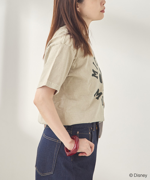journal standard L'essage(ジャーナルスタンダードレサージュ)の「《追加》【MICKEY】ピグメントTシャツ(Tシャツ/カットソー・レディース・ベージュ系その他/ホワイト・FREE)」の4枚目の写真