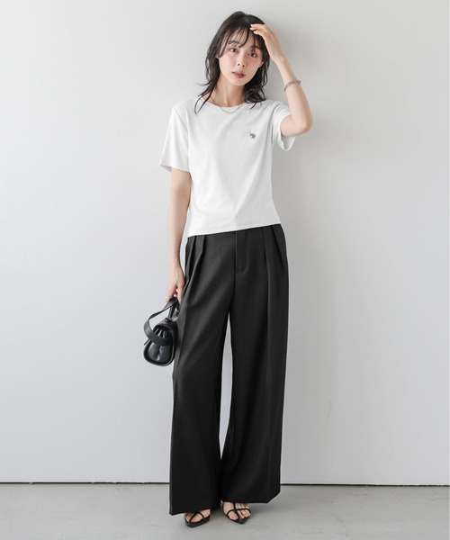 La-gemme（ラジェム）の「U.S. POLO ASSN. 別注 ロゴ刺繍 Tシャツ（Tシャツ/カットソー・レディース・ホワイト/モカ/ネイビー/ベージュ/グレー/ピンク/ブラック・フリー）」の8枚目の写真