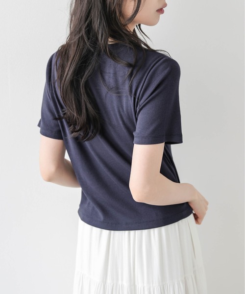 La-gemme（ラジェム）の「U.S. POLO ASSN. 別注 ロゴ刺繍 Tシャツ（Tシャツ/カットソー・レディース・ホワイト/モカ/ネイビー/ベージュ/グレー/ピンク/ブラック・フリー）」の16枚目の写真
