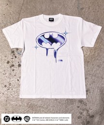 【BATMAN/バットマン】 クロームバットマークグラフィックピグメントTシャツ グラフィックプリント ヴィンテージ加工 半袖 ユニセックス