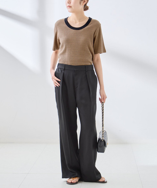 journal standard L'essage(ジャーナルスタンダードレサージュ)の「サテンタックパンツ(その他パンツ・レディース・ブラック/ブラウン系その他・38/36)」の3枚目の写真