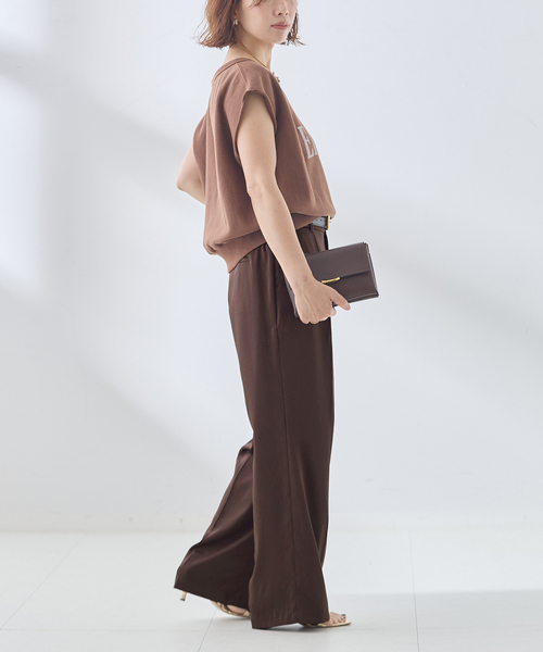 journal standard L'essage(ジャーナルスタンダードレサージュ)の「サテンタックパンツ(その他パンツ・レディース・ブラック/ブラウン系その他・38/36)」の16枚目の写真