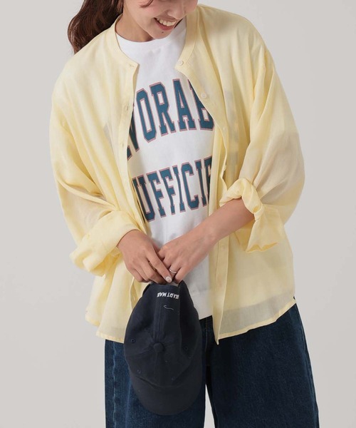 HEART MARKET（ハートマーケット）の「エアリーシアーシャツ（シャツ/ブラウス・レディース・チャコール/ホワイト/イエロー/ブルー/ベージュ・FREE）」の9枚目の写真