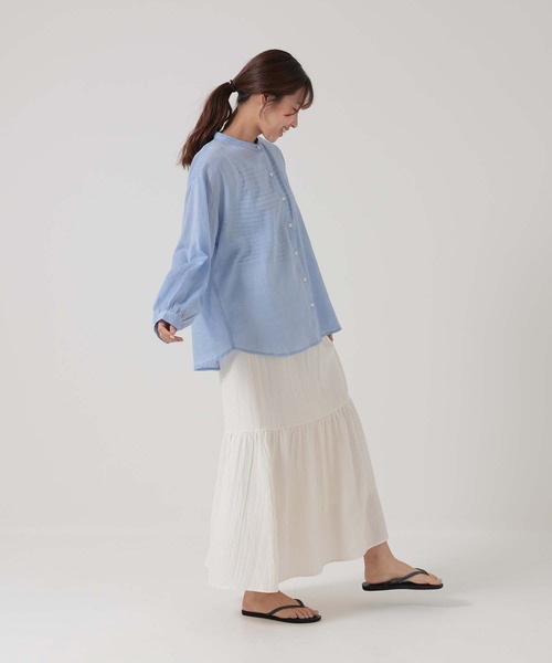 HEART MARKET（ハートマーケット）の「エアリーシアーシャツ（シャツ/ブラウス・レディース・チャコール/ホワイト/イエロー/ブルー/ベージュ・FREE）」の13枚目の写真