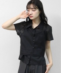 キャミレイヤード シアーシャツ CAMISOLE LAYERED SHEER SHIRT