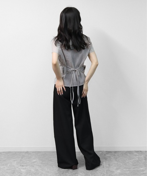 THE CELL.(ザセルドット)の「キャミレイヤード シアーシャツ CAMISOLE LAYERED SHEER SHIRT(シャツ/ブラウス・レディース・グレー/ブラック/ブラウン・FREE)」の22枚目の写真