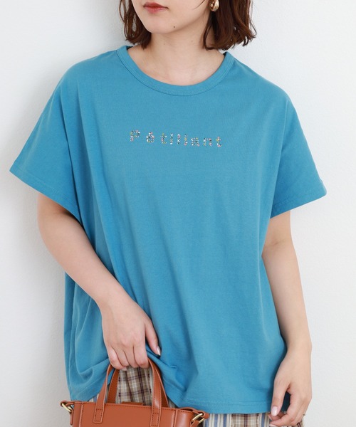 Emago(イマゴ)の「EMAGO シーグラスプリントT 半袖(Tシャツ/カットソー・レディース・ブルー/ホワイト・FREE)」の2枚目の写真