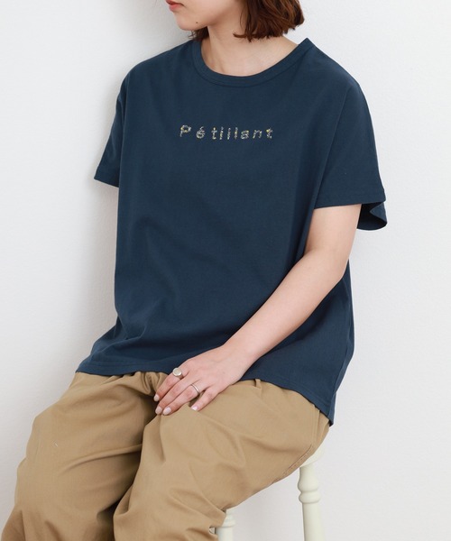 Emago(イマゴ)の「EMAGO シーグラスプリントT 半袖(Tシャツ/カットソー・レディース・ブルー/ホワイト・FREE)」の12枚目の写真