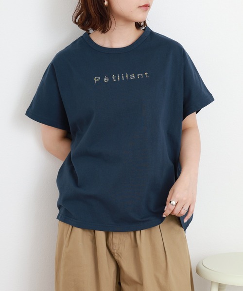 Emago(イマゴ)の「EMAGO シーグラスプリントT 半袖(Tシャツ/カットソー・レディース・ブルー/ホワイト・FREE)」の13枚目の写真