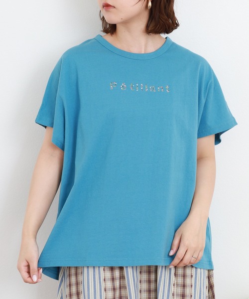 Emago(イマゴ)の「EMAGO シーグラスプリントT 半袖(Tシャツ/カットソー・レディース・ブルー/ホワイト・FREE)」の3枚目の写真