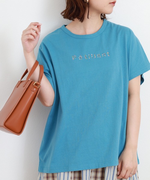 Emago(イマゴ)の「EMAGO シーグラスプリントT 半袖(Tシャツ/カットソー・レディース・ブルー/ホワイト・FREE)」の18枚目の写真