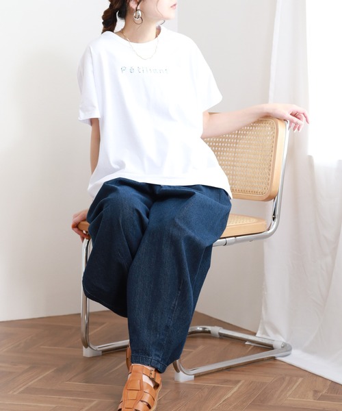 Emago(イマゴ)の「EMAGO シーグラスプリントT 半袖(Tシャツ/カットソー・レディース・ブルー/ホワイト・FREE)」の10枚目の写真